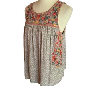 Savanna Jane Embroidered Boho Top Size Medium